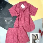 Đồ bộ quần đùi áo sơ mi tay ngắn hoạ tiết hoa