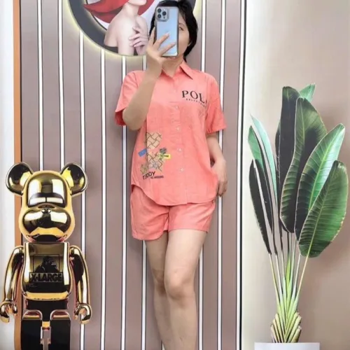 Đồ bộ quần đùi áo sơ mi tay ngắn in hình