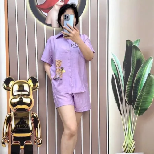 Đồ bộ quần đùi áo sơ mi tay ngắn in hình