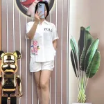 Đồ bộ quần đùi áo sơ mi tay ngắn in hình