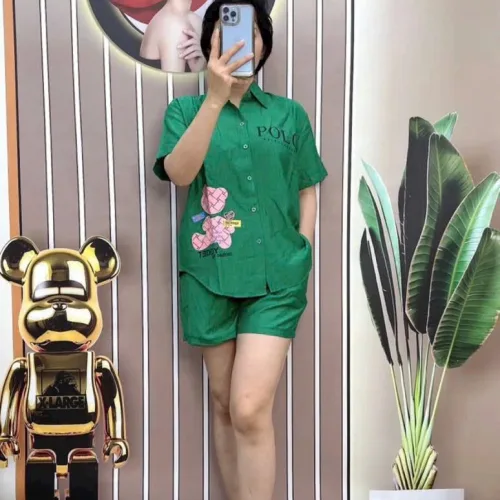 Đồ bộ quần đùi áo sơ mi tay ngắn in hình