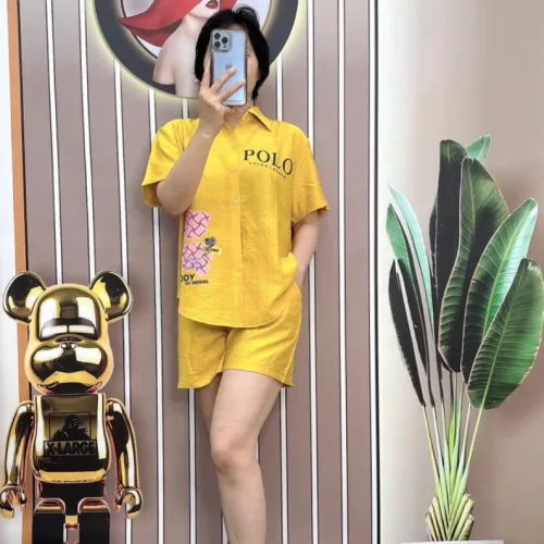 Đồ bộ quần đùi áo sơ mi tay ngắn in hình