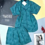 Đồ bộ quần đùi áo sơ mi tay ngắn màu trơn