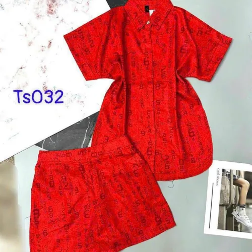 Đồ bộ quần đùi áo sơ mi tay ngắn màu trơn