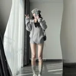 đồ bộ quần đùi áo tay dài phối áo dây trong