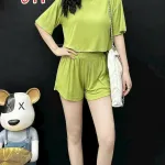 Đồ bộ quần đùi áo tay lửng màu trơn