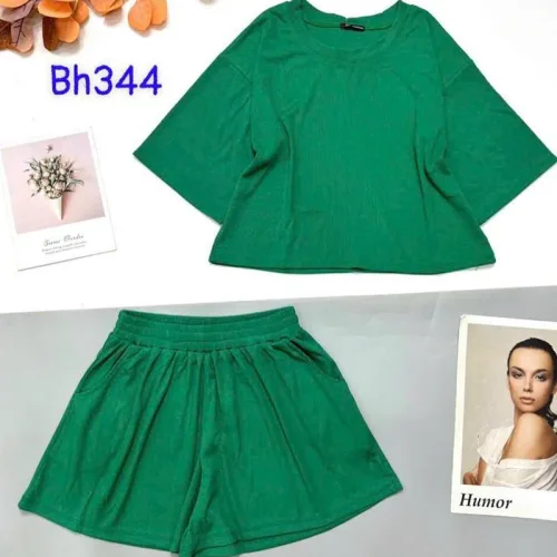 Đồ bộ quần đùi áo tay lửng màu trơn