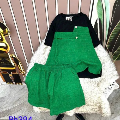Đồ bộ quần đùi áo tay ngắn 2 màu