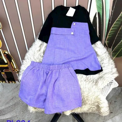 Đồ bộ quần đùi áo tay ngắn 2 màu