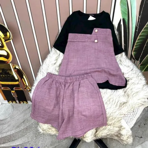 Đồ bộ quần đùi áo tay ngắn 2 màu