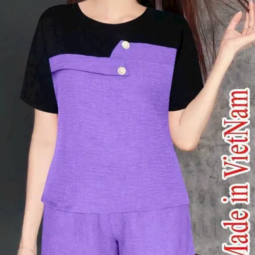 Đồ bộ quần đùi áo tay ngắn 2 màu