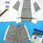 Đồ bộ quần đùi áo tay ngắn 2 màu in chữ form rộng