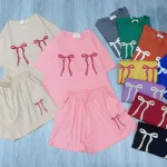 đồ bộ quần đùi áo tay ngắn 3 nơ nhỏ