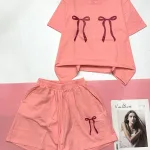 đồ bộ quần đùi áo tay ngắn 3 nơ nhỏ