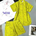 Đồ bộ quần đùi áo tay ngắn cổ bẻ màu trơn