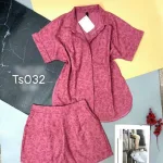 Đồ bộ quần đùi áo tay ngắn cổ bẻ màu trơn