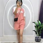 Đồ bộ quần đùi áo tay ngắn cổ tròn 2 màu in hình