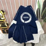 Đồ bộ quần đùi áo tay ngắn cổ tròn in chữ