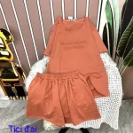 Đồ bộ quần đùi áo tay ngắn cổ tròn in chữ form rộng