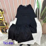 Đồ bộ quần đùi áo tay ngắn cổ tròn in chữ form rộng