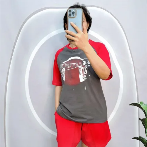 Đồ bộ quần đùi áo tay ngắn cổ tròn in hình