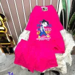 Đồ bộ quần đùi áo tay ngắn cổ tròn in hình