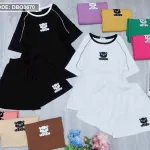 Đồ bộ quần đùi áo tay ngắn cổ tròn in hình