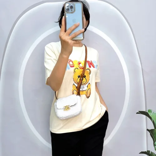 Đồ bộ quần đùi áo tay ngắn cổ tròn in hình gấu