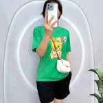 Đồ bộ quần đùi áo tay ngắn cổ tròn in hình gấu