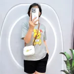 Đồ bộ quần đùi áo tay ngắn cổ tròn in hình gấu