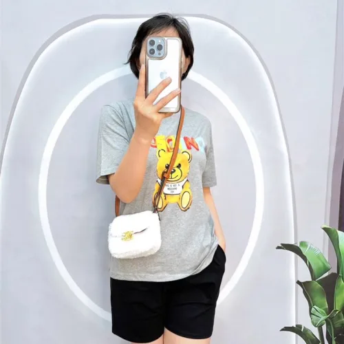 Đồ bộ quần đùi áo tay ngắn cổ tròn in hình gấu