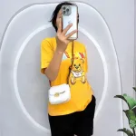 Đồ bộ quần đùi áo tay ngắn cổ tròn in hình gấu