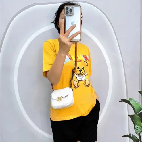 Đồ bộ quần đùi áo tay ngắn cổ tròn in hình gấu