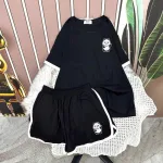 Đồ bộ quần đùi áo tay ngắn cổ tròn in hình gấu