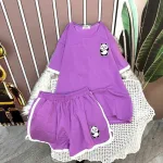 Đồ bộ quần đùi áo tay ngắn cổ tròn in hình gấu