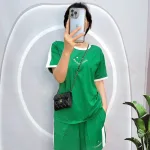 Đồ bộ quần đùi áo tay ngắn cổ tròn in hình mặt cười