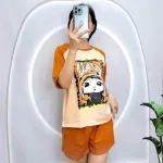 Đồ bộ quần đùi áo tay ngắn cổ tròn in hình thỏ