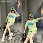 Đồ bộ quần đùi áo tay ngắn cổ tròn in số