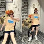 Đồ bộ quần đùi áo tay ngắn cổ tròn in số