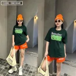 Đồ bộ quần đùi áo tay ngắn cổ tròn in số