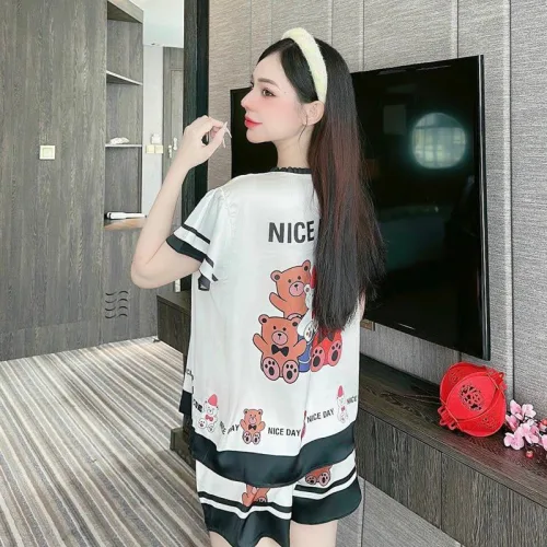 Đồ bộ quần đùi áo tay ngắn cổ tròn mặc nhà