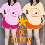 đồ bộ quần đùi áo tay ngắn cổ v hình chó