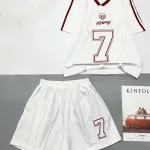 đồ bộ quần đùi áo tay ngắn cổ V in số 7