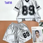 đồ bộ quần đùi áo tay ngắn cổ v in số 89