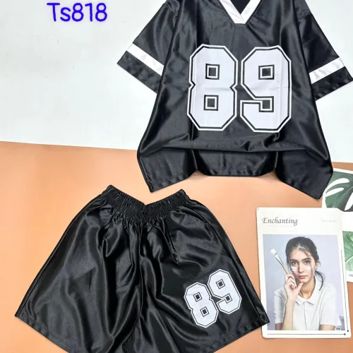đồ bộ quần đùi áo tay ngắn cổ v in số 89