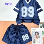 đồ bộ quần đùi áo tay ngắn cổ v in số 89