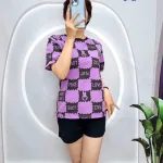 Đồ bộ quần đùi áo tay ngắn hình ô vuông