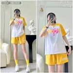 Đồ bộ quần đùi áo tay ngắn in chữ