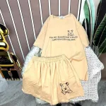 Đồ bộ quần đùi áo tay ngắn in chữ