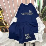 Đồ bộ quần đùi áo tay ngắn in chữ
